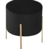Atmosphera Bijzet/zit krukje Verona - metaal/stof - zwart - 40 cm