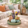 Atmosphera bloemenvaas set - multi - D15 x 10 cm - aardewerk