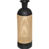 Atmosphera Bloemenvaas - zwart/beige - gietijzer - 18 x 60 cm
