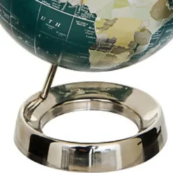 Atmosphera Decoratie wereldbol - zilver - RVS voet - D20 x H28 cm