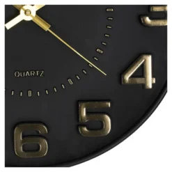 Atmosphera Doris Klok - zwart / goud - 30 cm - wandklok modern