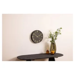 Atmosphera Doris Klok - zwart / goud - 30 cm - wandklok modern