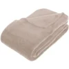 Atmosphera Fleece deken/plaid harig - beige - 180 x 230 cm