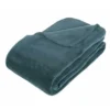 Atmosphera Fleece deken/plaid - petrol blauw - 180 x 230 cm