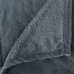 Atmosphera Fleece deken/plaid - petrol blauw - 180 x 230 cm