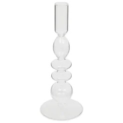 Atmosphera kaarsen kandelaar - dinerkaarsen - transparant - 22 cm