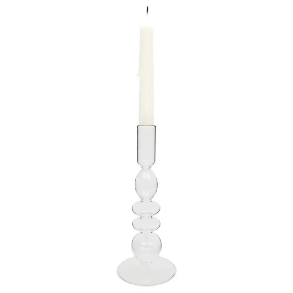 Atmosphera kaarsen kandelaar - dinerkaarsen - transparant - 22 cm