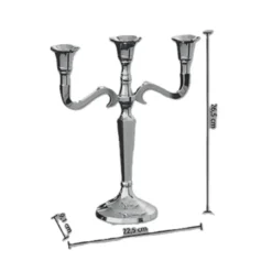 Atmosphera kaarsen kandelaar - 3 armen - metaal - zilver - 27 cm