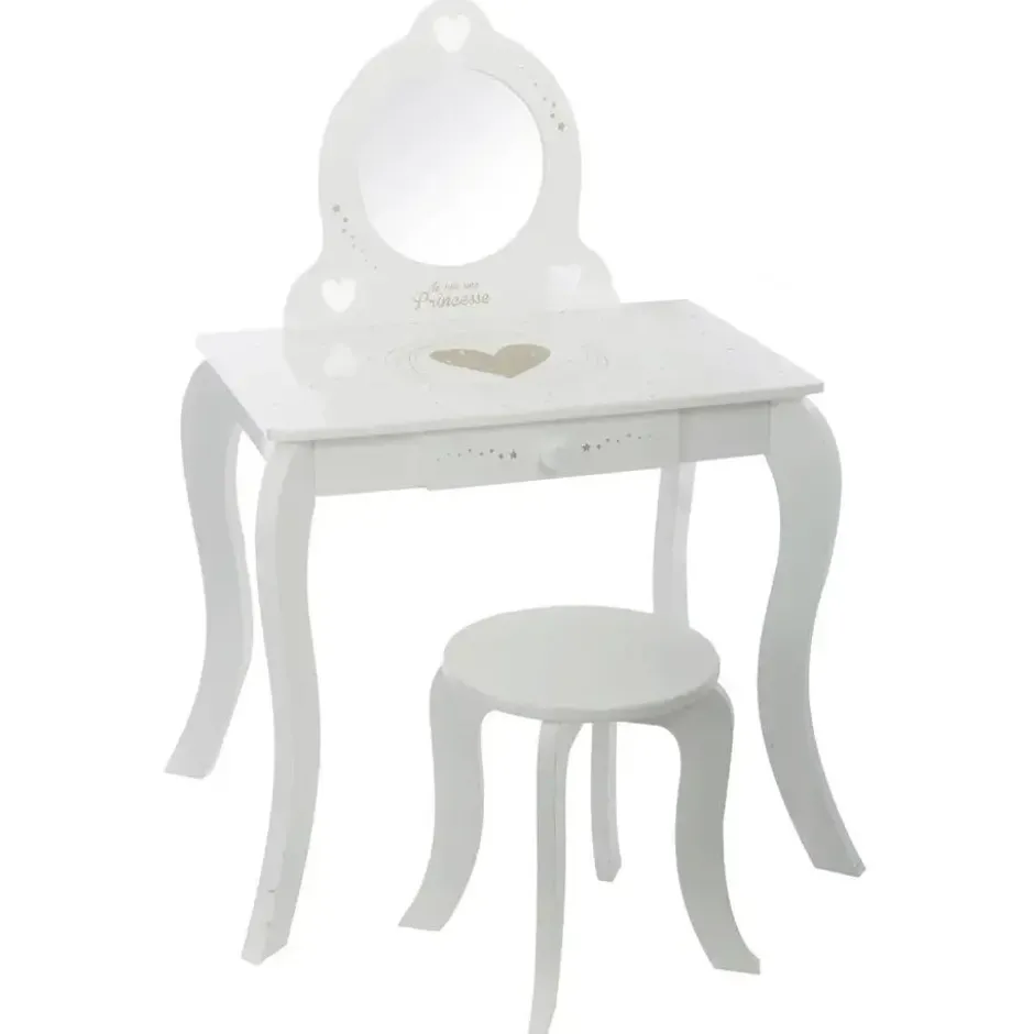 Atmosphera Kaptafel voor kind - hout - wit - 70 x 50 x 91 cm