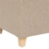 Atmosphera krukje/poef - hout/stof - beige - D35 x H35 cm