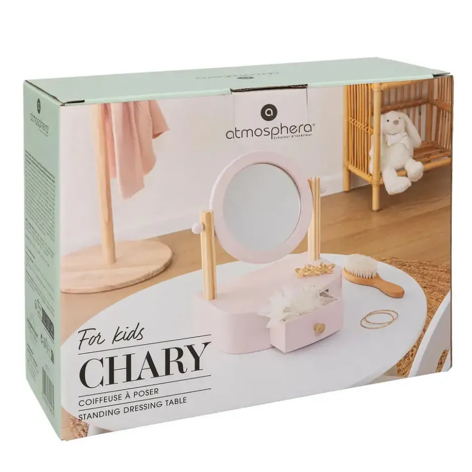 Atmosphera Make-up organizer met spiegel - kinderen - roze