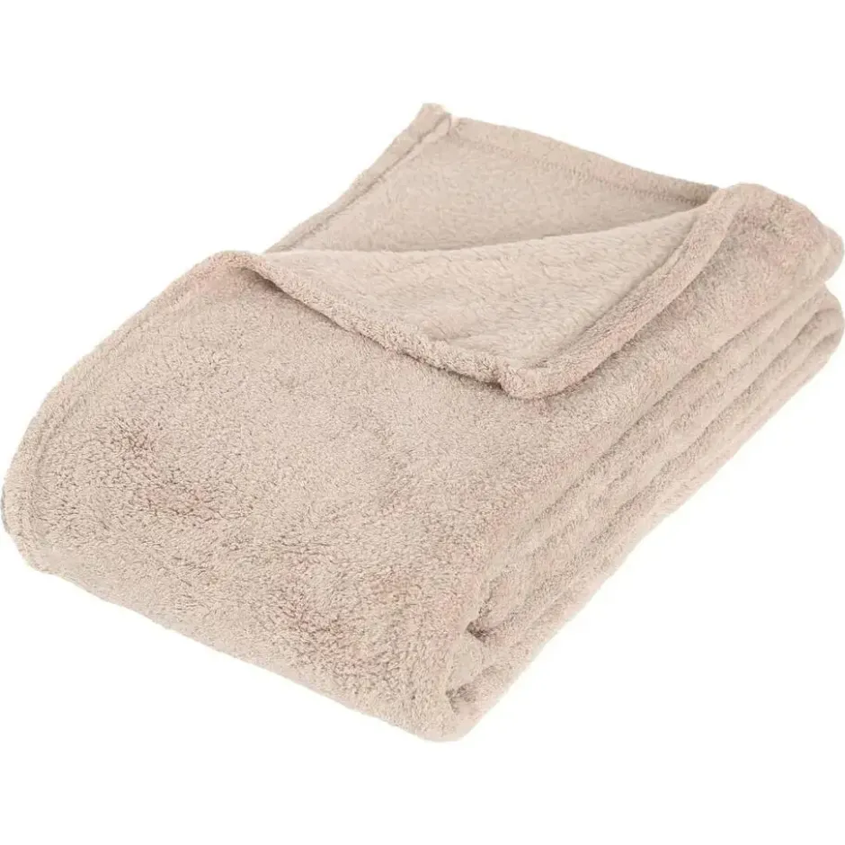 Atmosphera Plaid - beige - polyester - 130 x 180 cm