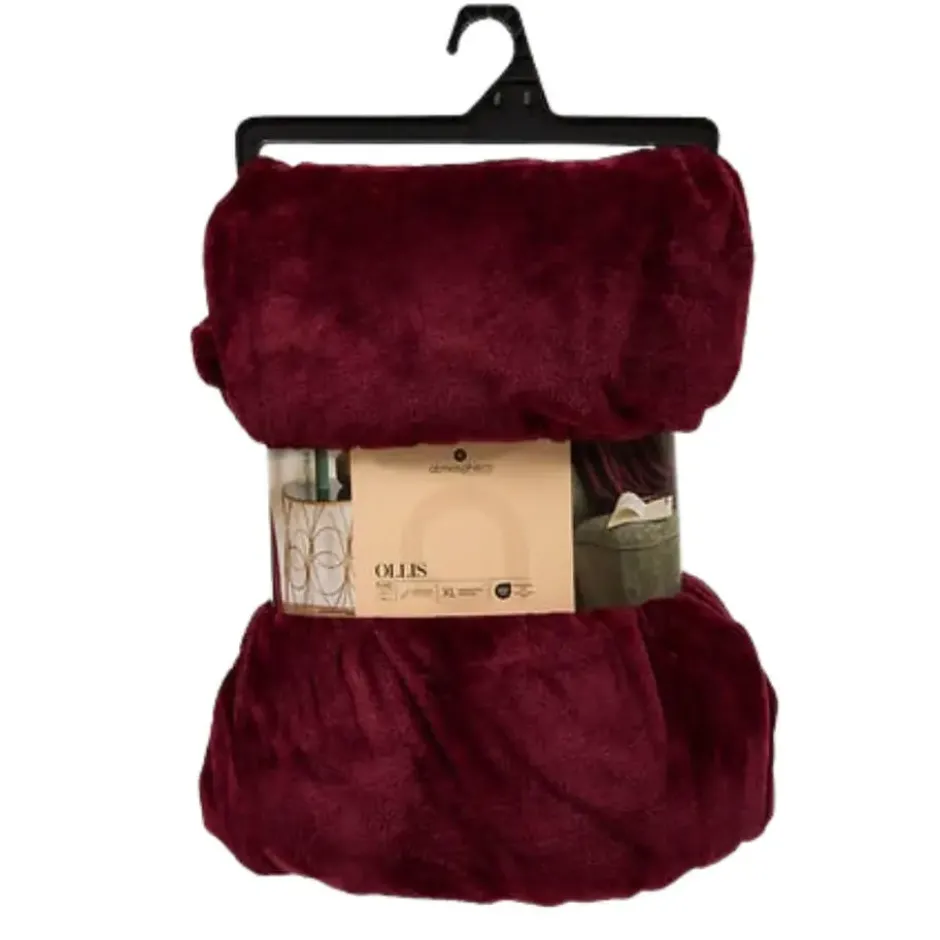 Atmosphera Plaid - Bordeaux rood - polyester - 180 x 230 cm