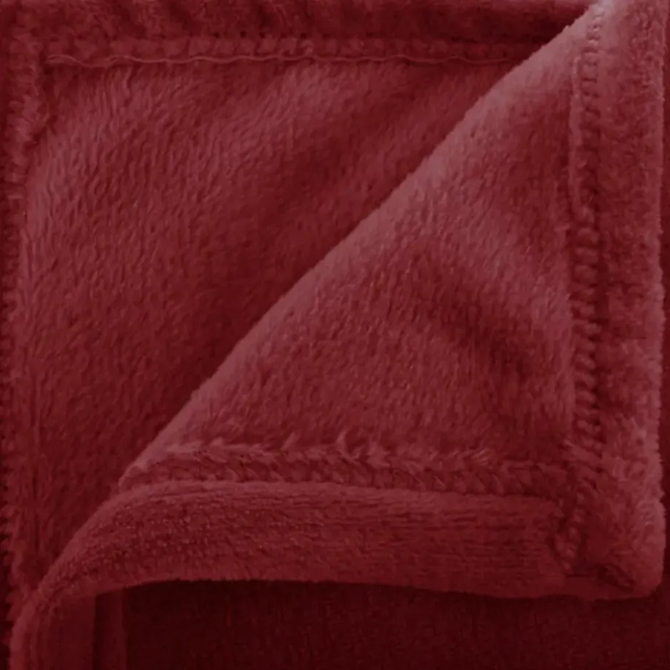 Atmosphera Plaid - Bordeaux rood - polyester - 180 x 230 cm