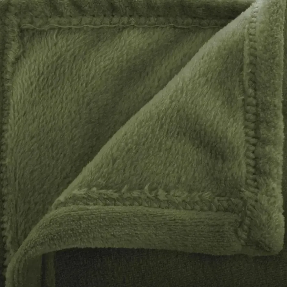 Atmosphera Plaid deken - olijfgroen - polyester - 125 x 150 cm