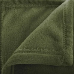 Atmosphera Plaid deken - olijfgroen - polyester - 130 x 180 cm