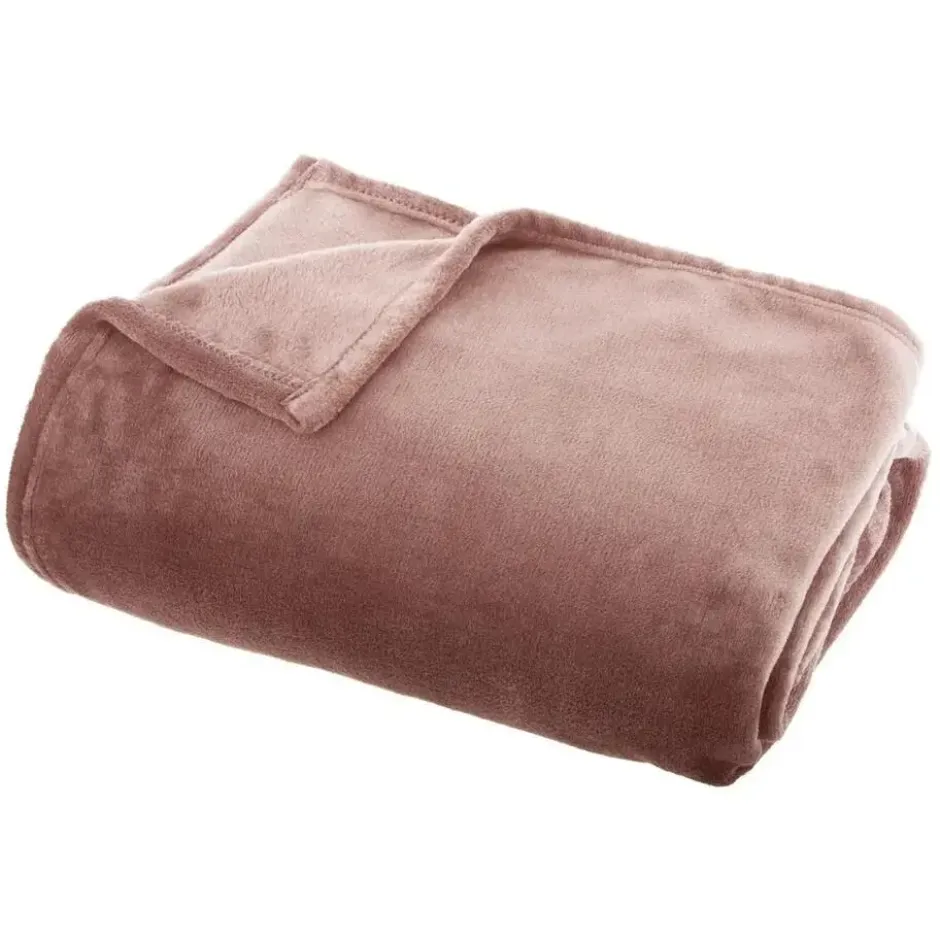 Atmosphera Plaid deken - oudroze - polyester - 125 x 150 cm
