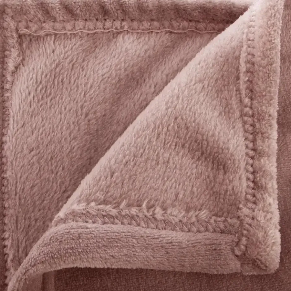 Atmosphera Plaid deken - oudroze - polyester - 125 x 150 cm