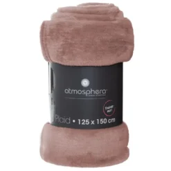 Atmosphera Plaid deken - oudroze - polyester - 125 x 150 cm