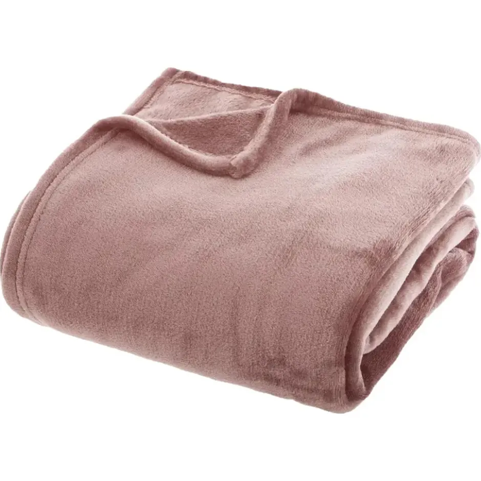 Atmosphera Plaid - oud roze - polyester - 180 x 230 cm