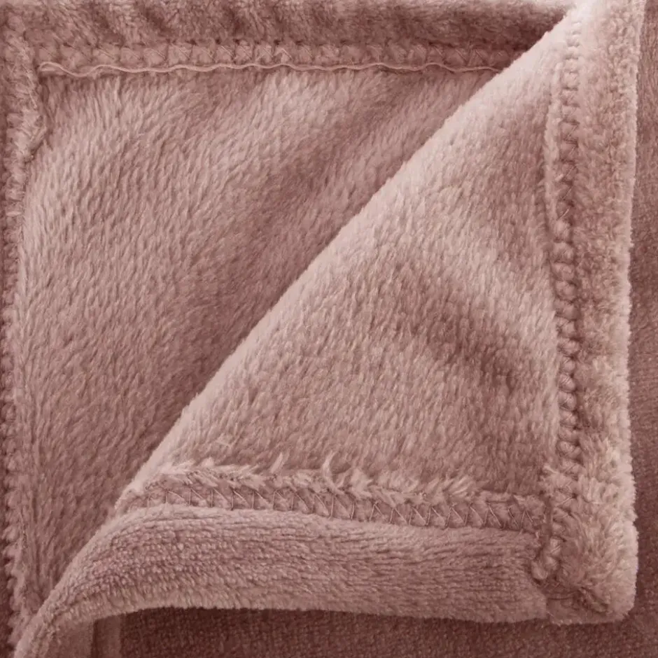 Atmosphera Plaid - oud roze - polyester - 180 x 230 cm