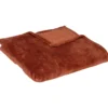 Atmosphera Plaid - terracotta - polyester - 130 x 180 cm