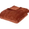 Atmosphera Plaid - terracotta - polyester - 180 x 230 cm