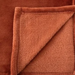 Atmosphera Plaid - terracotta - polyester - 180 x 230 cm