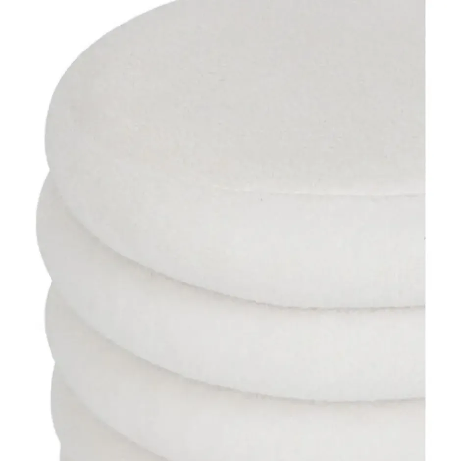 Atmosphera Poef Giulia - wit - boucle/teddy - 59 x 45 cm
