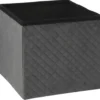 Atmosphera Poef/hocker - opbergbox - donkergrijs - PU/MDF - 31 x 31 cm