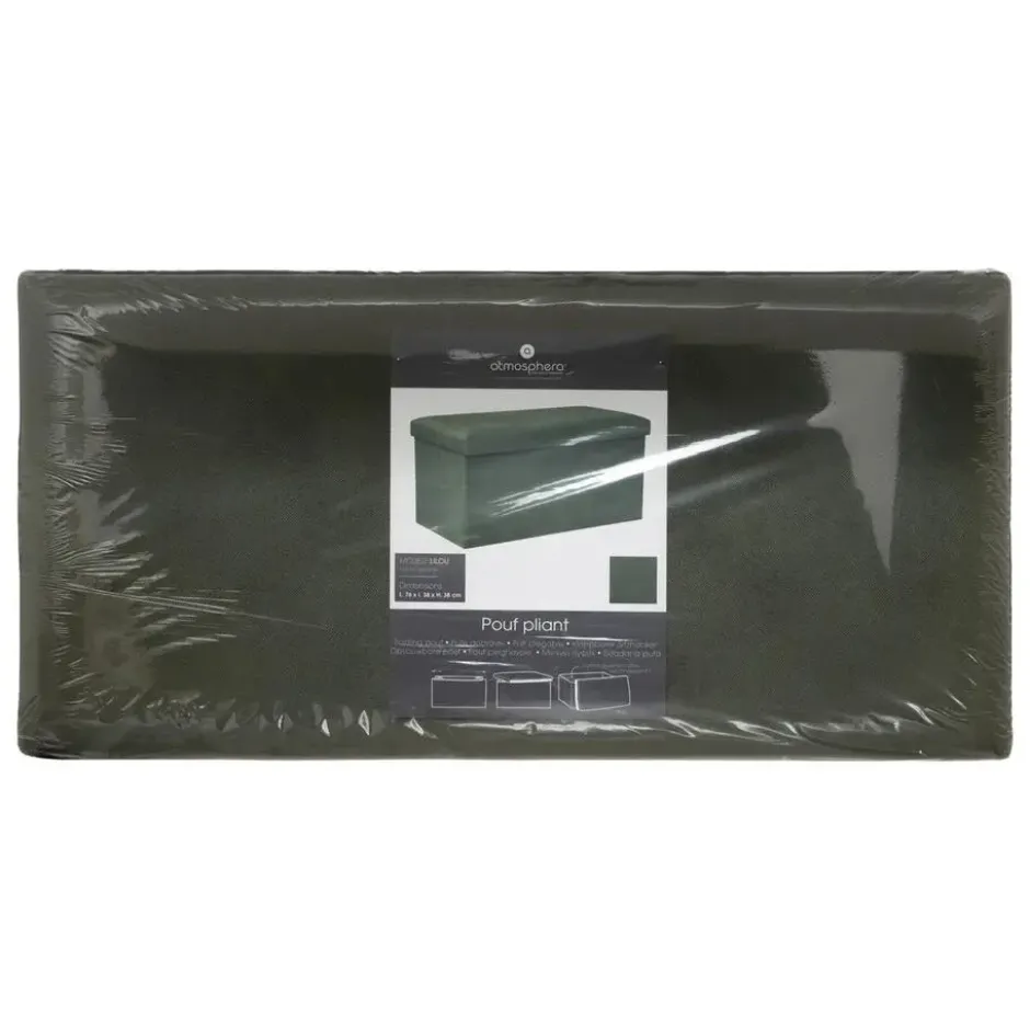 Atmosphera Poef/hocker - Opvouwbaar - Dennengroen - 76 cm