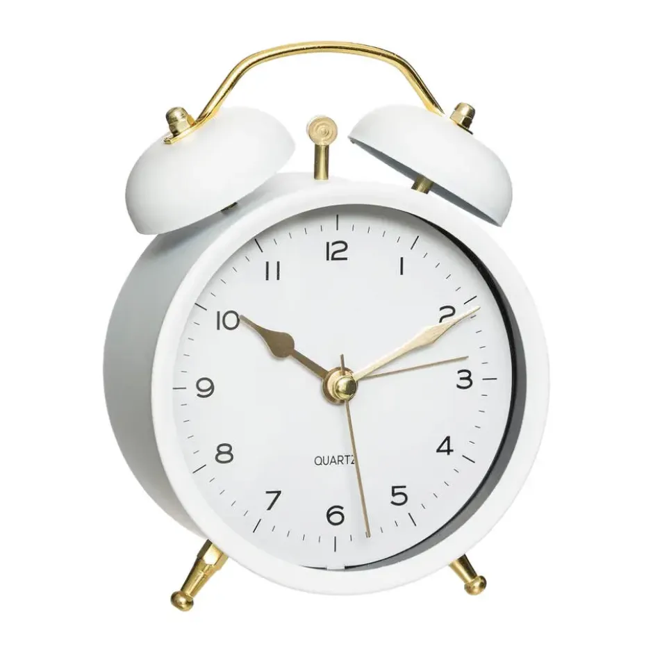 Atmosphera Tafelklok - wit - D10 cm - rond - klassieke wekker