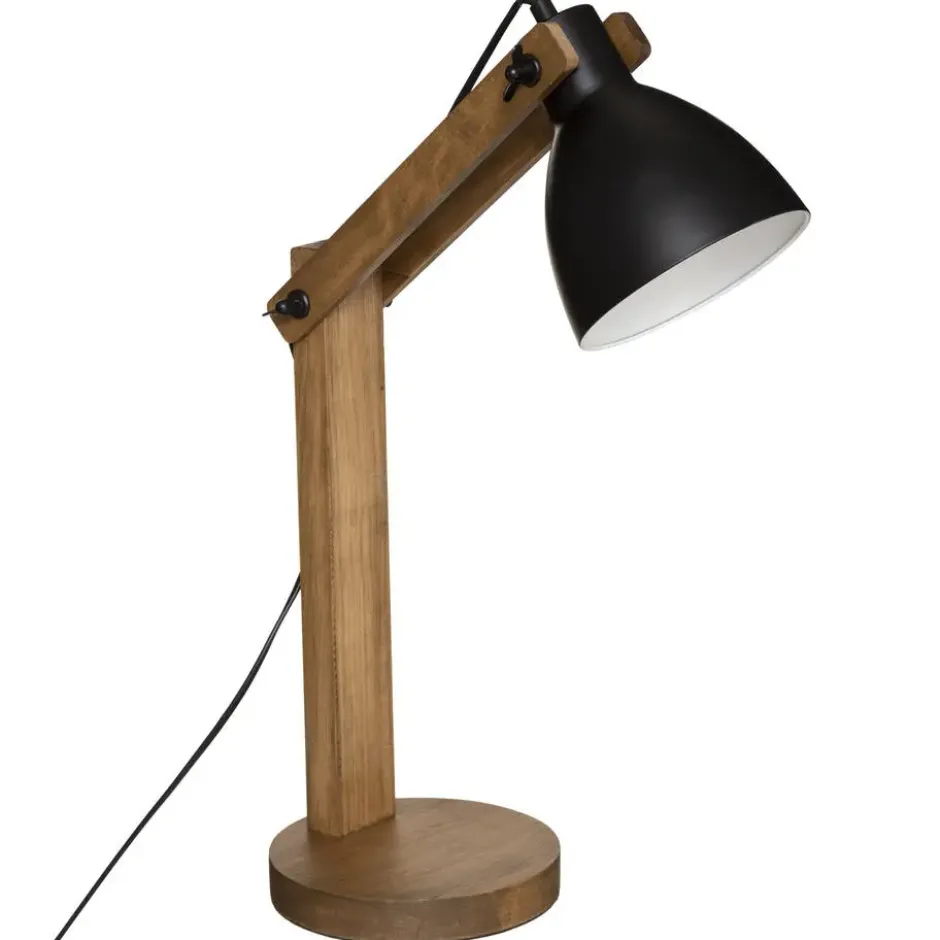 Atmosphera Tafellamp/bureaulamp Design Light Cuba - zwart - 56cm