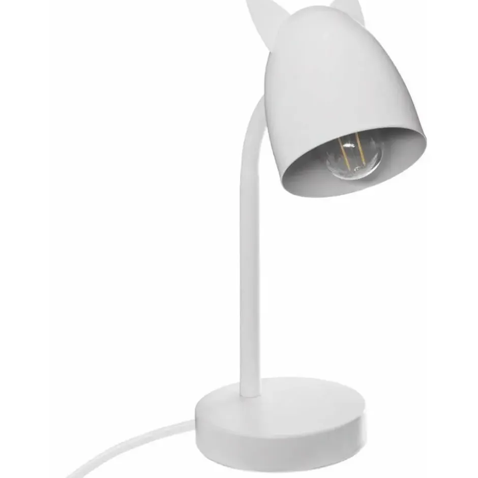 Atmosphera Tafellamp - met oortjes - wit - 18 x 31cm - bureaulamp