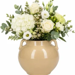 Atmosphera Vaas Aquilos - taupe - D18 x H17 cm - keramiek