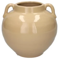 Atmosphera Vaas Aquilos - taupe - D18 x H17 cm - keramiek
