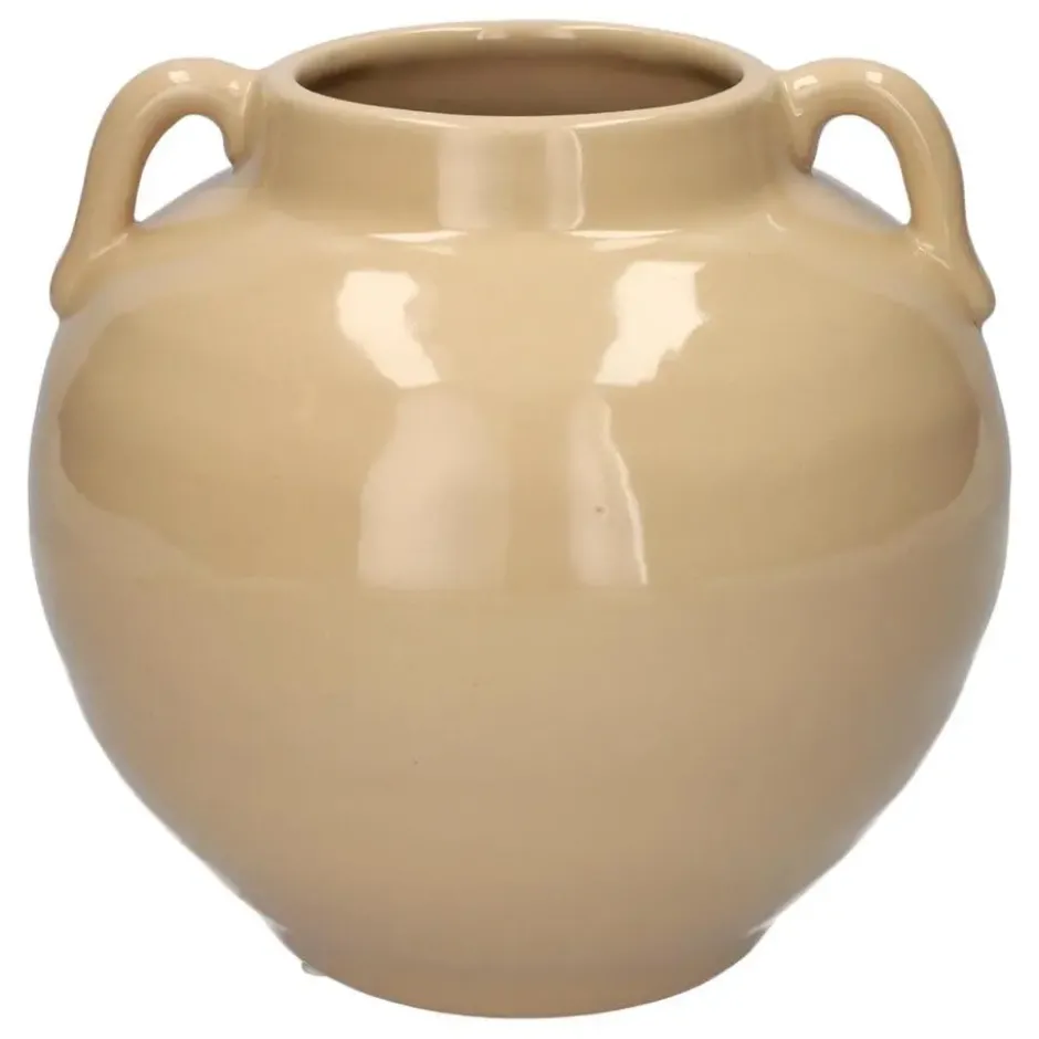 Atmosphera Vaas Aquilos - taupe - D18 x H17 cm - keramiek