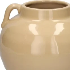 Atmosphera Vaas Aquilos - taupe - D18 x H17 cm - keramiek
