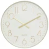 Atmosphera Wandklok Mondello - D51 cm - kunststof - wit/goud