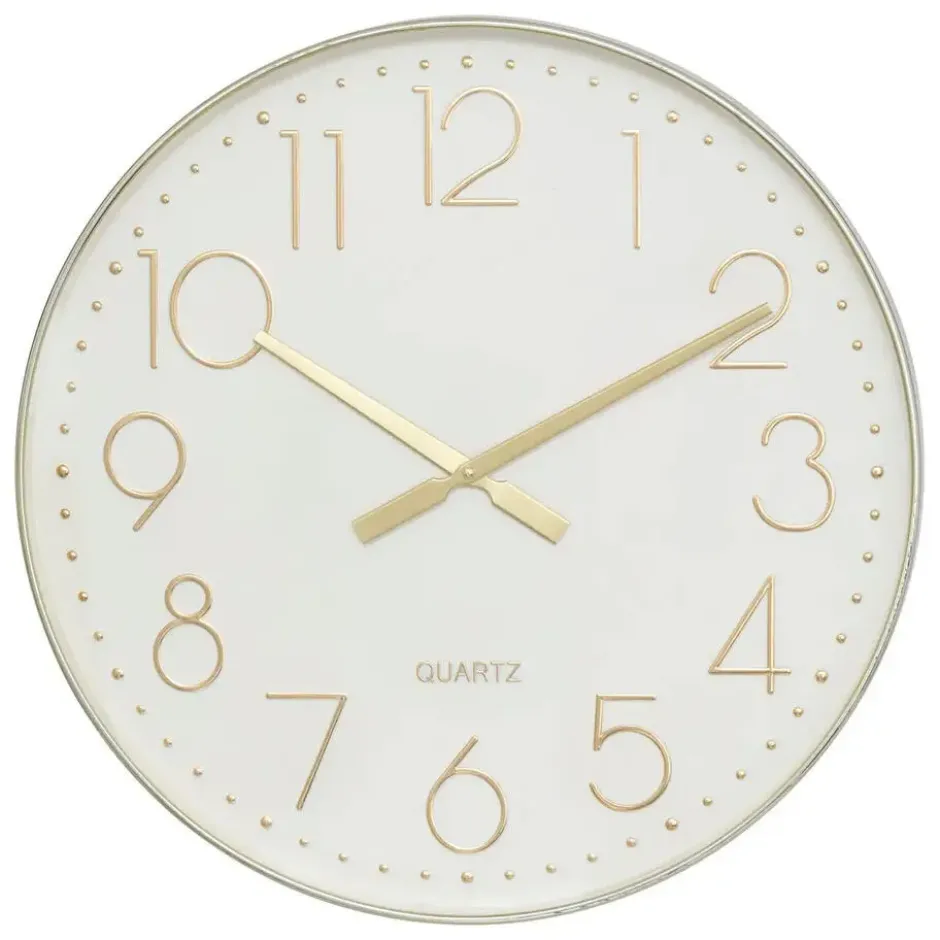 Atmosphera Wandklok Mondello - D51 cm - kunststof - wit/goud
