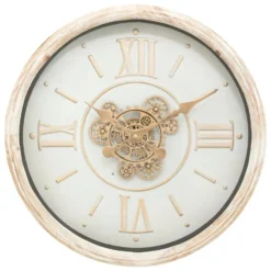 Atmosphera Wandklok/muur klok Florence - Vintage Wood - D50 cm