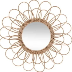 Atmosphera Wandspiegel Caya - Boho/ibiza stijl - rotan - 56 cm