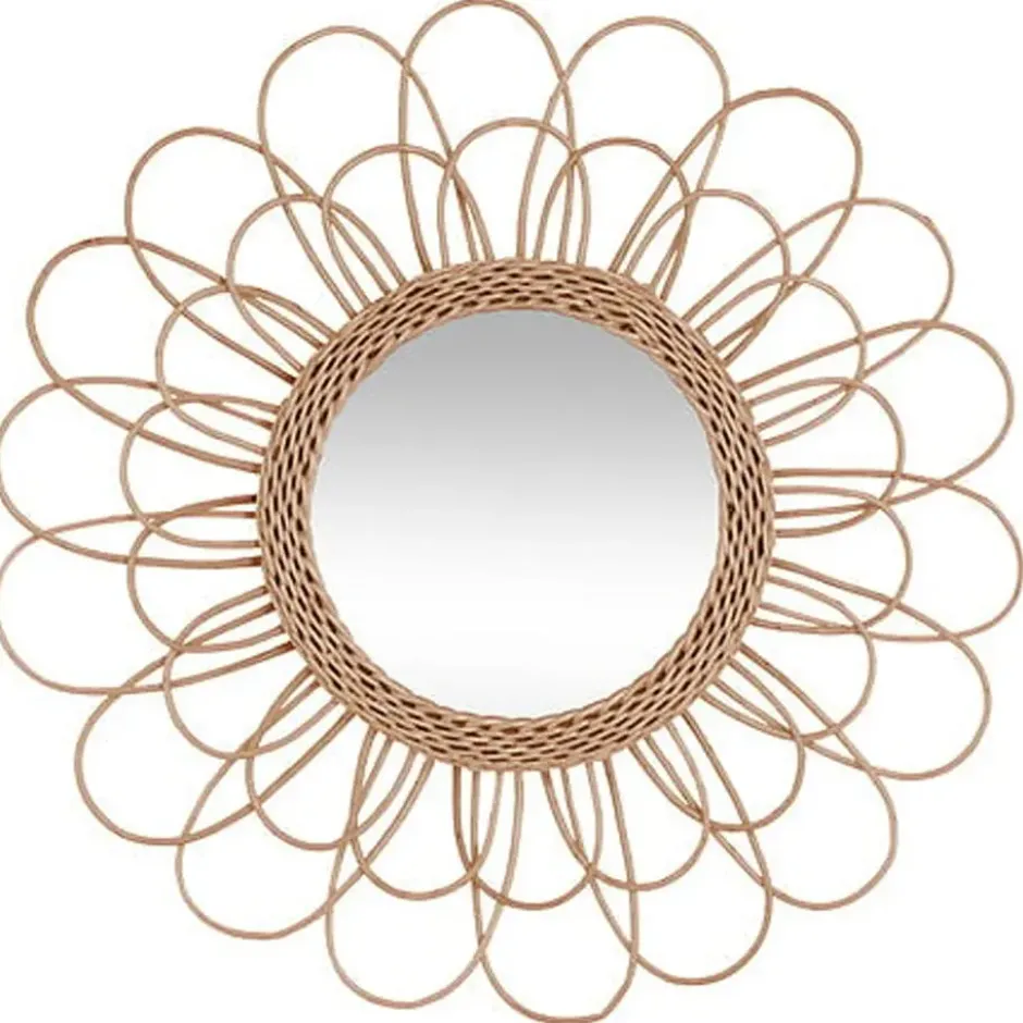 Atmosphera Wandspiegel Caya - Boho/ibiza stijl - rotan - 56 cm