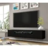 AURA TV-meubel 200 cm universeel mat zwart + LED