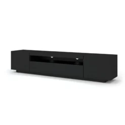 AURA TV-meubel 200 cm universeel mat zwart + LED
