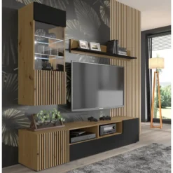 AURIS hangkast 1D artisan eiken / zwart mat