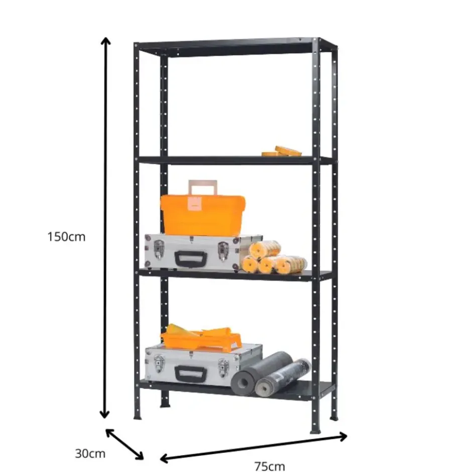 Avasco Stellingkast Metaal - Opbergrek Solid 50 - 145x72,5x30 - zwart