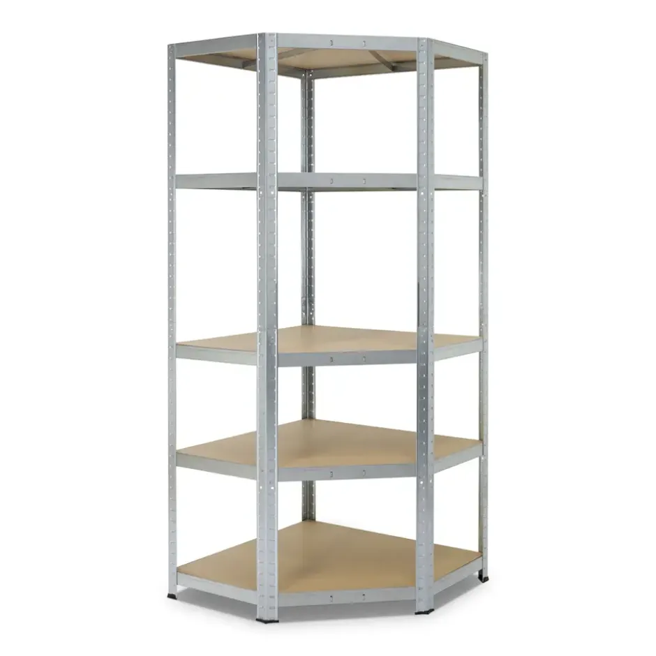 Avasco Stellingkast - Zilver - Opbergrek met hoek metaal - 176x75x40cm