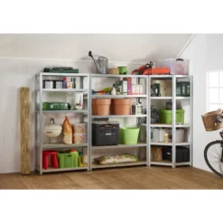 Avasco Stellingkast - Zilver - Opbergrek met hoek metaal - 176x75x40cm