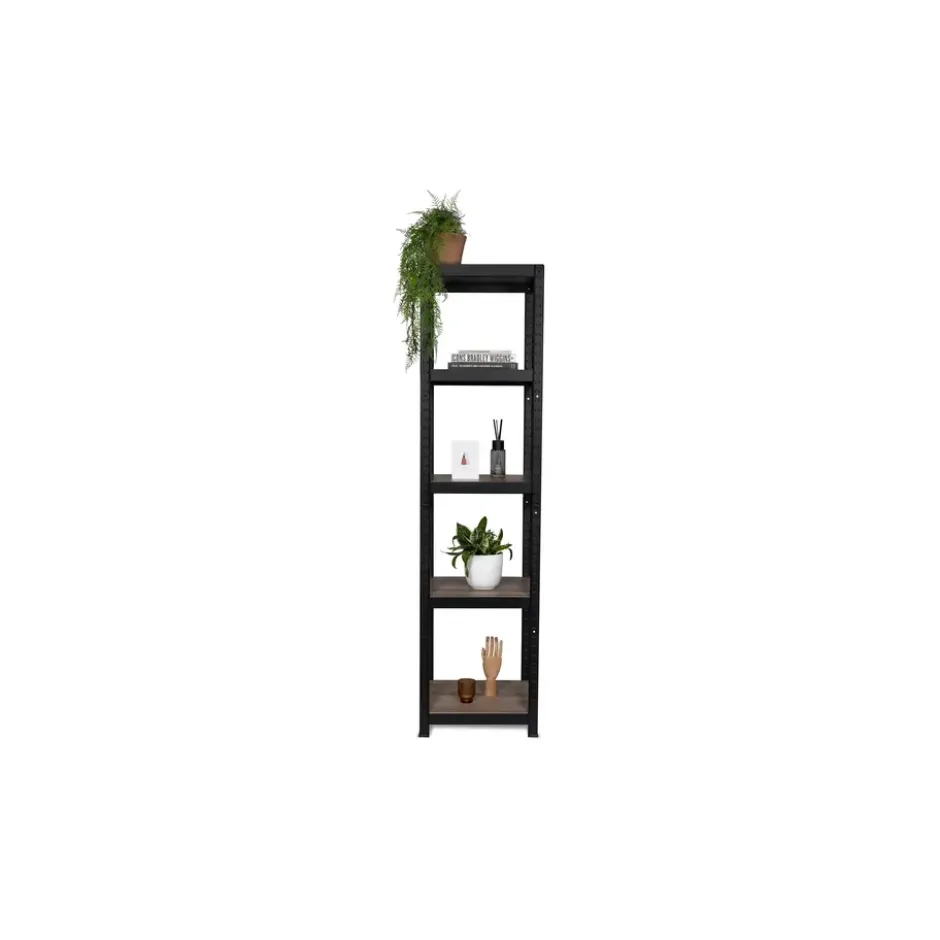 Avasco Stellingkast - Zwart - Opbergrek vierkant metaal - 176x45x45cm